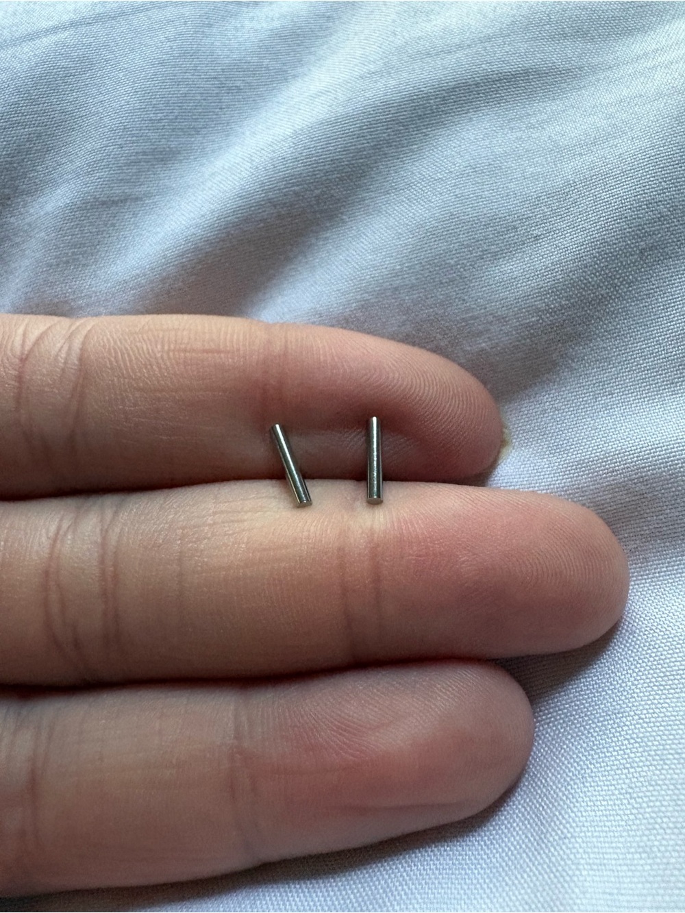 Minimalist Silver Bar Stud Earrings